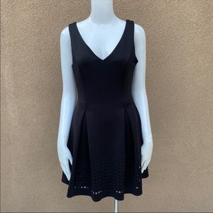 Bebe black little dress sleeveless size small -  full skirt - no noted flaws